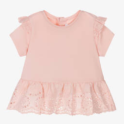 Mayoral-Розовая хлопковая футболка | Childrensalon Outlet