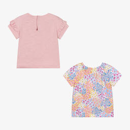 Mayoral-Girls Pink Cotton T-Shirts (2 Pack) | Childrensalon Outlet