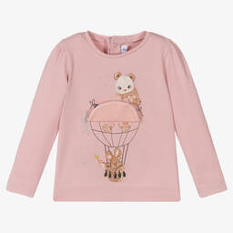 Mayoral-Girls Pink Cotton Top | Childrensalon Outlet