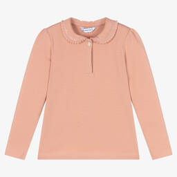 Mayoral-Girls Pink Cotton Top | Childrensalon Outlet