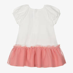 Mayoral-Girls Pink Cotton & Tulle Dog Print Dress | Childrensalon Outlet
