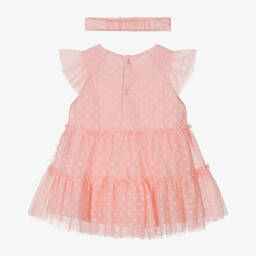 Mayoral-Girls Pink Cotton & Tulle Dress Set | Childrensalon Outlet