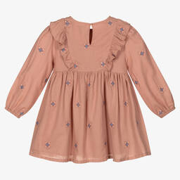 Mayoral-Розовое платье из хлопкового твила для девочек | Childrensalon Outlet