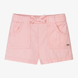 Mayoral-Girls Pink Cotton Twill Shorts | Childrensalon Outlet