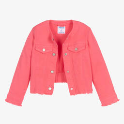Mayoral-Girls Pink Denim Jacket | Childrensalon Outlet