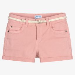 Ladies pink denim shorts discount