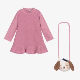Mayoral-Girls Pink Dress & Bag Set | Childrensalon Outlet