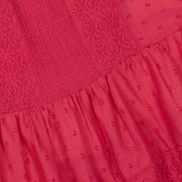 Mayoral-Girls Pink Embroidered Cotton Dress | Childrensalon Outlet