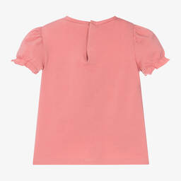 Mayoral-Girls Pink Embroidered Cotton T-Shirt | Childrensalon Outlet