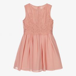 مايورال-فستان شيفون وكريب لون زهري | Childrensalon Outlet