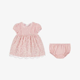 Mayoral Newborn-Girls Pink Embroidered Elegance Dress | Childrensalon Outlet