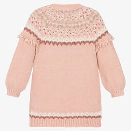 Mayoral-فستان مزيج أكريليك محبوك لون زهري | Childrensalon Outlet