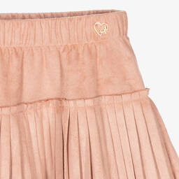 Mayoral-Розовая плиссированная юбка из искусственной замши | Childrensalon Outlet