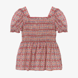 Mayoral-Розовая блузка в цветочек для девочек | Childrensalon Outlet