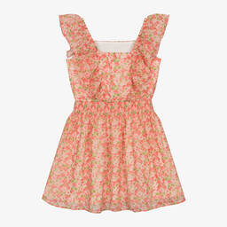 مايورال-فستان شيفون لون زهري بطبعة ورود | Childrensalon Outlet