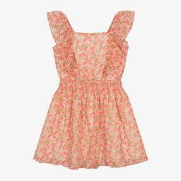 مايورال-فستان شيفون لون زهري بطبعة ورود | Childrensalon Outlet