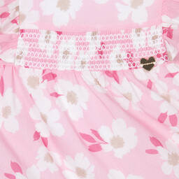 مايورال-فستان أطفال بناتي قطن لون زهري بطبعة ورود | Childrensalon Outlet