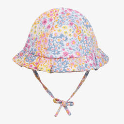 Mayoral-Girls Pink Floral Cotton Sun Hat | Childrensalon Outlet