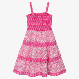 Mayoral-Розовый хлопковый сарафан в цветочек | Childrensalon Outlet