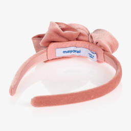 مايورال-طوق للشعر مزين بورود مخمل لون زهري للبنات | Childrensalon Outlet