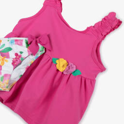 Mayoral-طقم بناتي وردي بنقشة زهور بحرية | Childrensalon Outlet