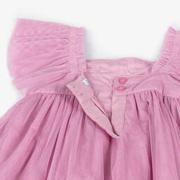 Mayoral-Girls Pink Floral Tulle Dress | Childrensalon Outlet
