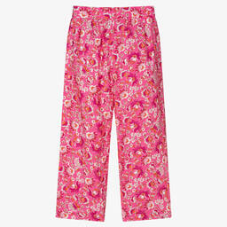 Mayoral-Широкие розовые брюки в цветочек | Childrensalon Outlet
