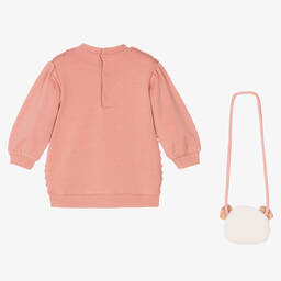 Mayoral-Girls Pink Fluffy Dress Set | Childrensalon Outlet