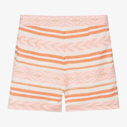 Mayoral-Girls Pink Geometric Cotton Shorts | Childrensalon Outlet