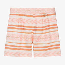 Mayoral-Girls Pink Geometric Cotton Shorts | Childrensalon Outlet