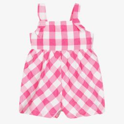 Mayoral-Girls Pink Gingham Playsuit | Childrensalon Outlet