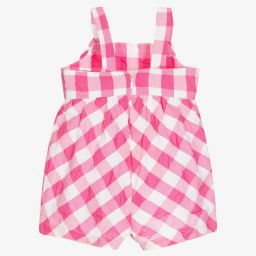 Mayoral-Girls Pink Gingham Playsuit | Childrensalon Outlet
