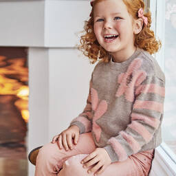 Mayoral-Розовые вельветовые брюки с блестками | Childrensalon Outlet