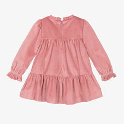 Mayoral-Розовое бархатное платье в золотистый горошек | Childrensalon Outlet