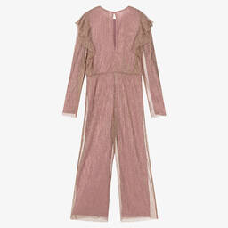Mayoral-Розово-золотистый комбинезон с блестками | Childrensalon Outlet