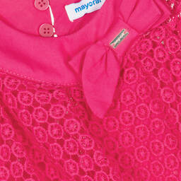 مايورال-فستان أطفال بناتي دانتيل جوبير لون زهري | Childrensalon Outlet