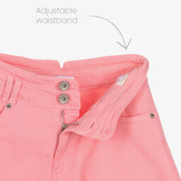 Mayoral-شورت قطن مستدام دنيم لون زهري نيون للبنات | Childrensalon Outlet