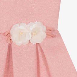 Mayoral-Girls Pink Jacquard Dress | Childrensalon Outlet