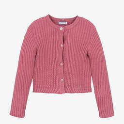 Mayoral-Girls Pink Knitted Cardigan | Childrensalon Outlet