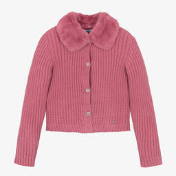 Mayoral-Girls Pink Knitted Cardigan | Childrensalon Outlet