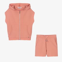 Mayoral-Girls Pink Knitted Shorts Set | Childrensalon Outlet