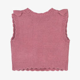 Mayoral-Girls Pink Knitted Sweater Vest | Childrensalon Outlet