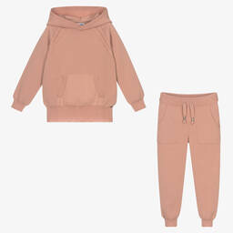 Mayoral-Розовый вязаный спортивный костюм для девочек | Childrensalon Outlet