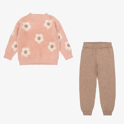 Mayoral-Girls Pink Knitted Trouser Set | Childrensalon Outlet