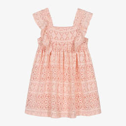 Mayoral-Girls Pink Lace Dress | Childrensalon Outlet