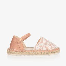 Mayoral-Girls Pink Lace Espadrille Sandals | Childrensalon Outlet