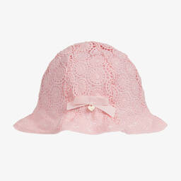 Mayoral-Girls Pink Lace Sun Hat | Childrensalon Outlet