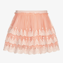 Mayoral-Girls Pink Lace & Tulle Skirt | Childrensalon Outlet