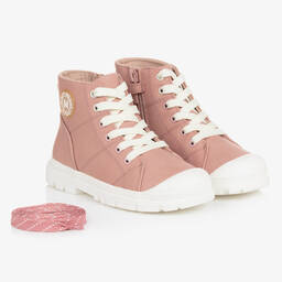 مايورال-بوت بكاحل عالي وأربطة جلد صناعي لون زهري | Childrensalon Outlet