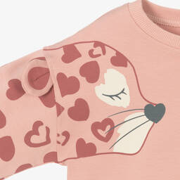 Mayoral-Girls Pink Leopard Sweatshirt | Childrensalon Outlet